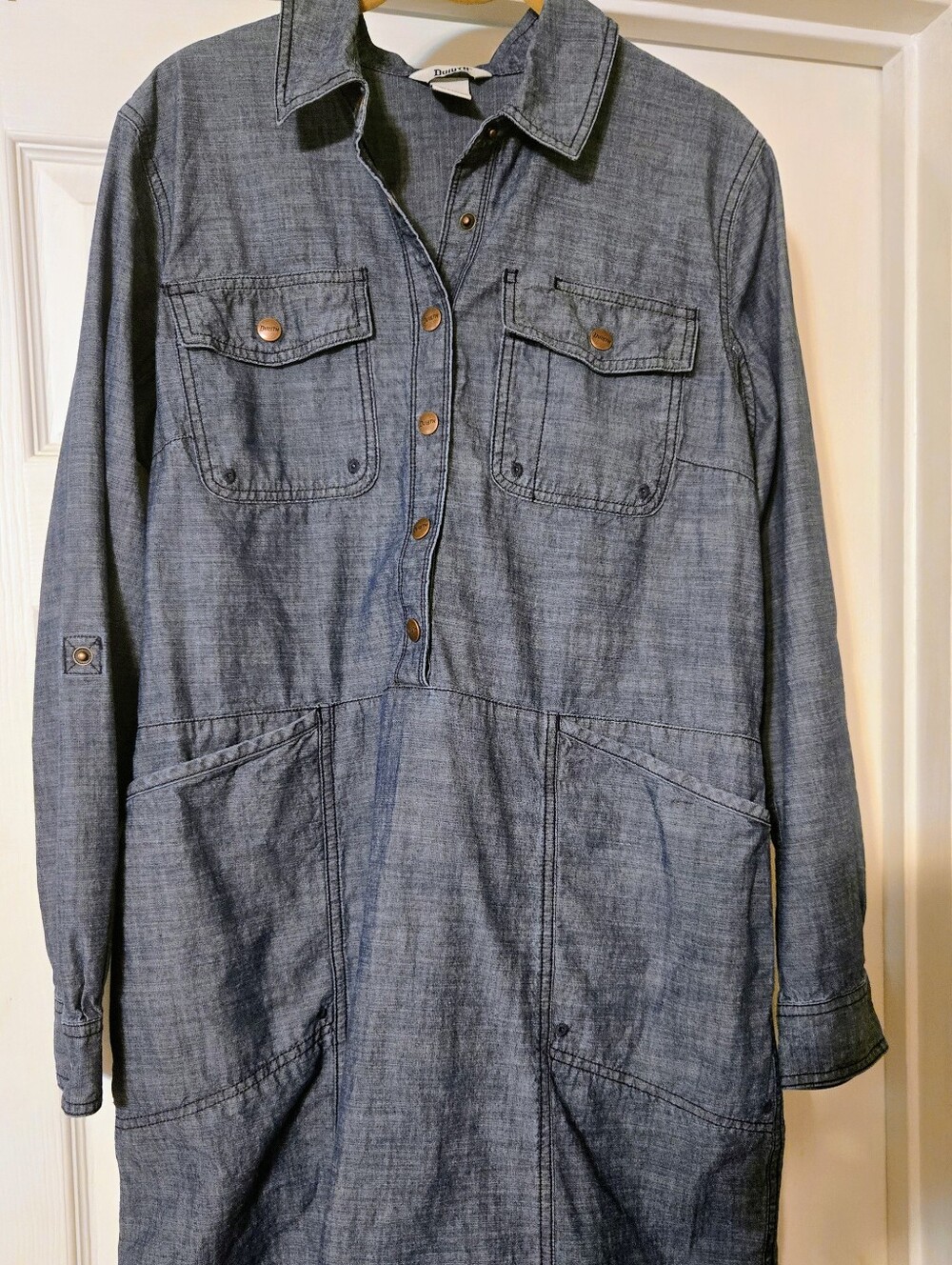Duluth Trading Co. Rootstock Chambray Shirt Dress